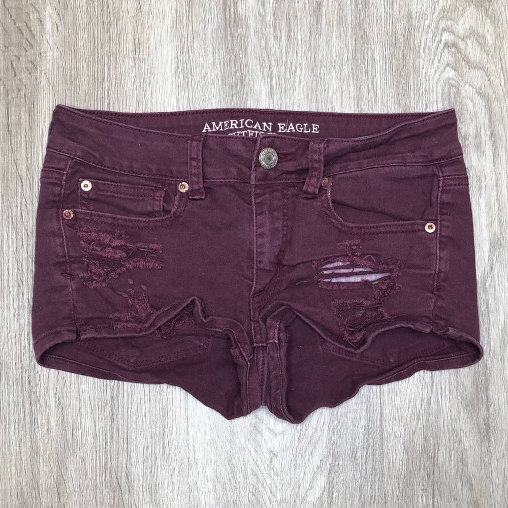 AEO Shortie Distressed Jean Shorts Size 6